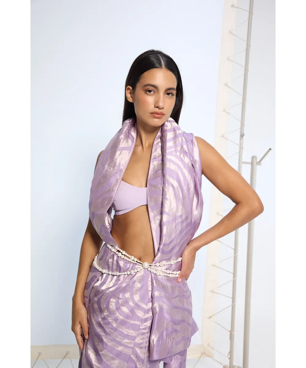 EKAYA BANARAS - Handwoven Lavender Silk Saree